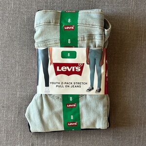NEW Levi’s Girls 2-pack Stretch Pull On Skinny Jeans Size 8